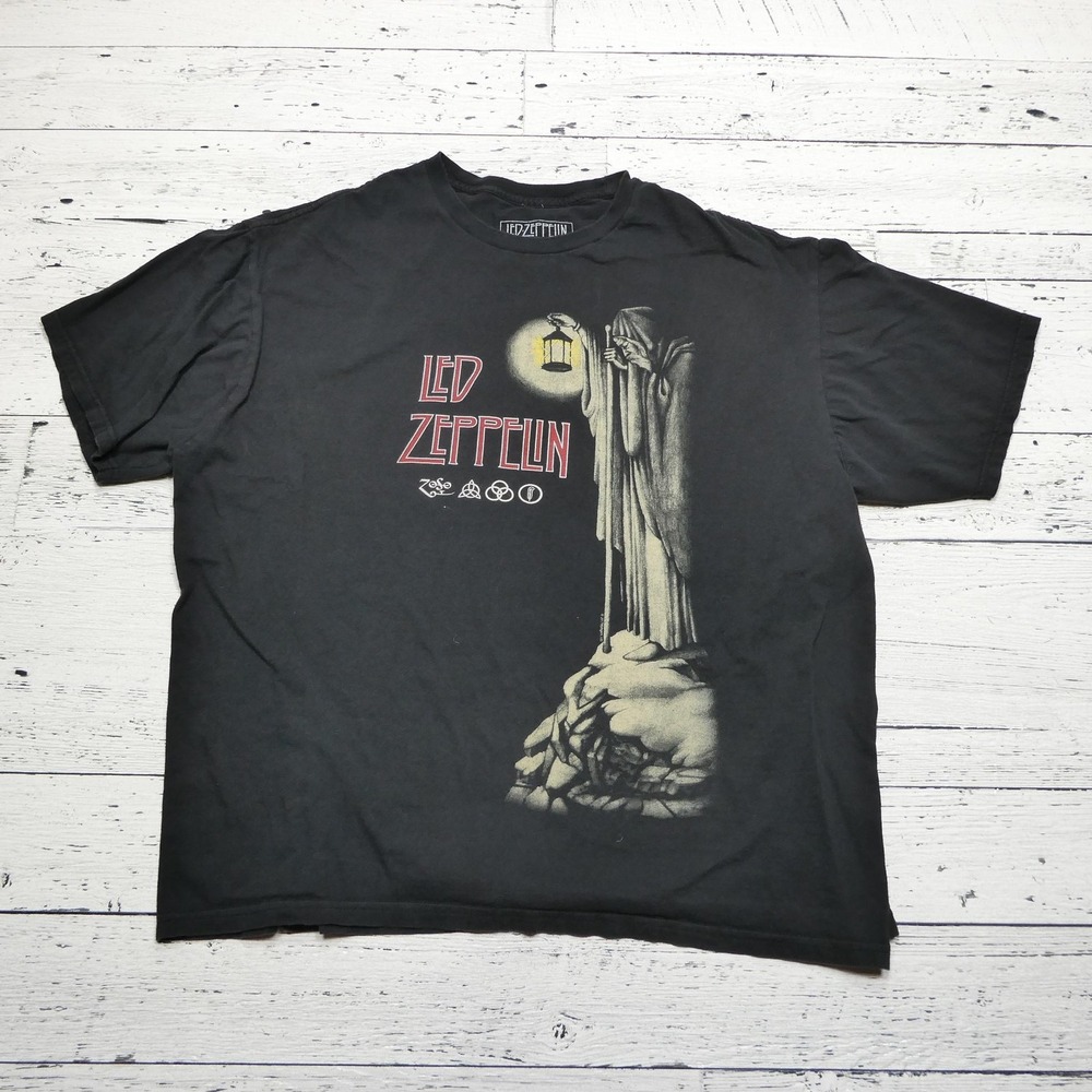 Led Zeppelin Shirt Mens 2XL Black Hermit Graphic Band Tee 2017‎ Classic Rock